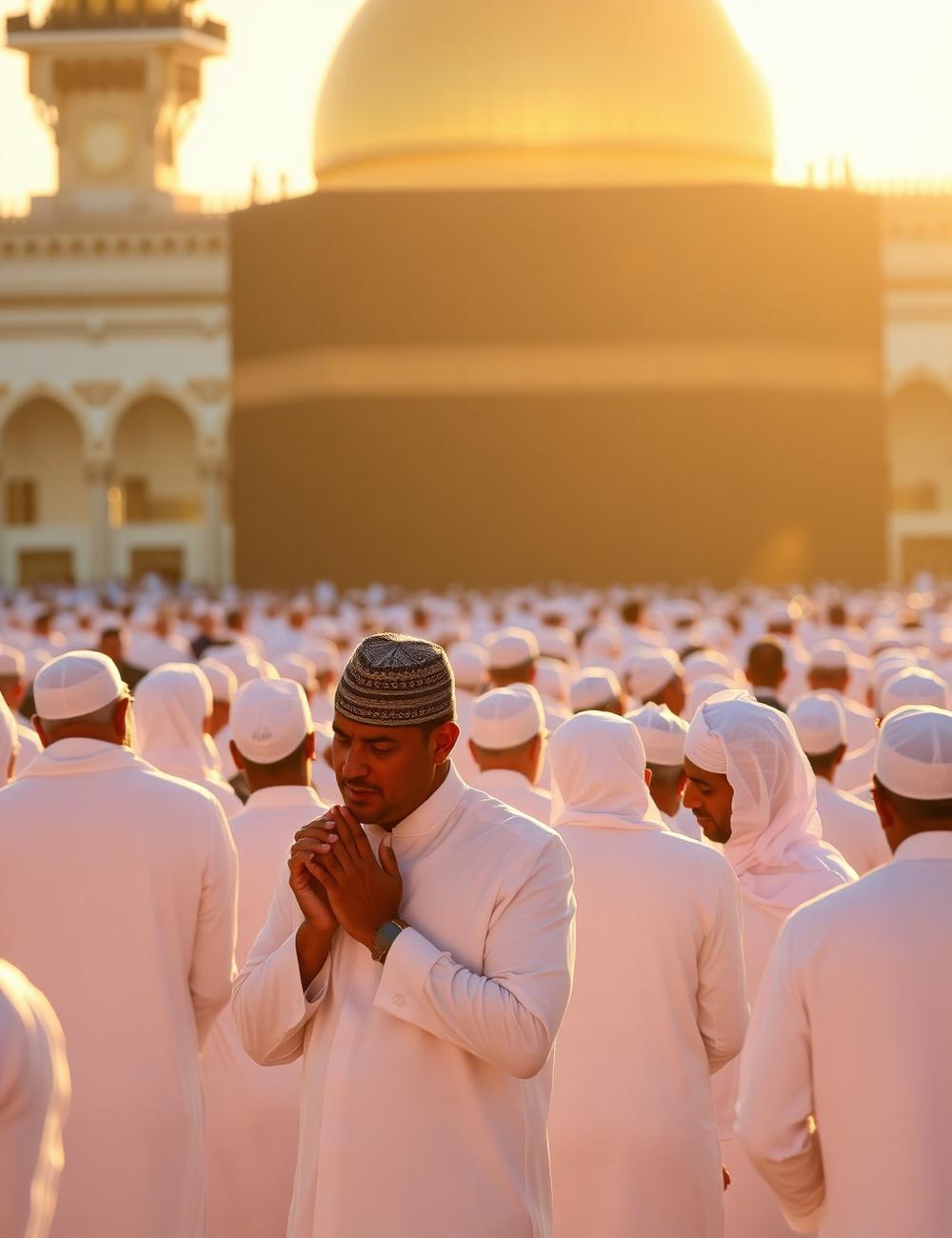 Pilgrims praying